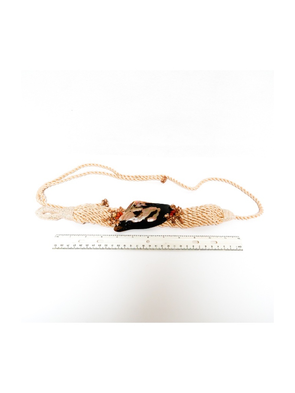 Vintage New  Abalone & shells corded belt